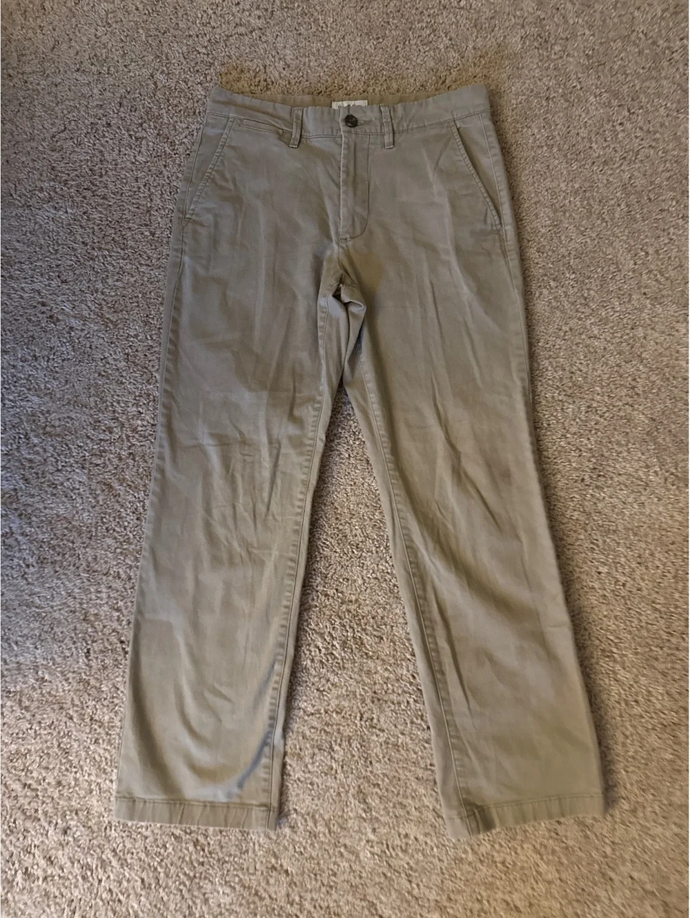 Goodfellow & Co Khaki Cotton Chino Pants, Waist 32 in., Inseam 34 in.